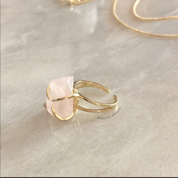 Raw Rose Quartz Ring - Picture 8 of 12